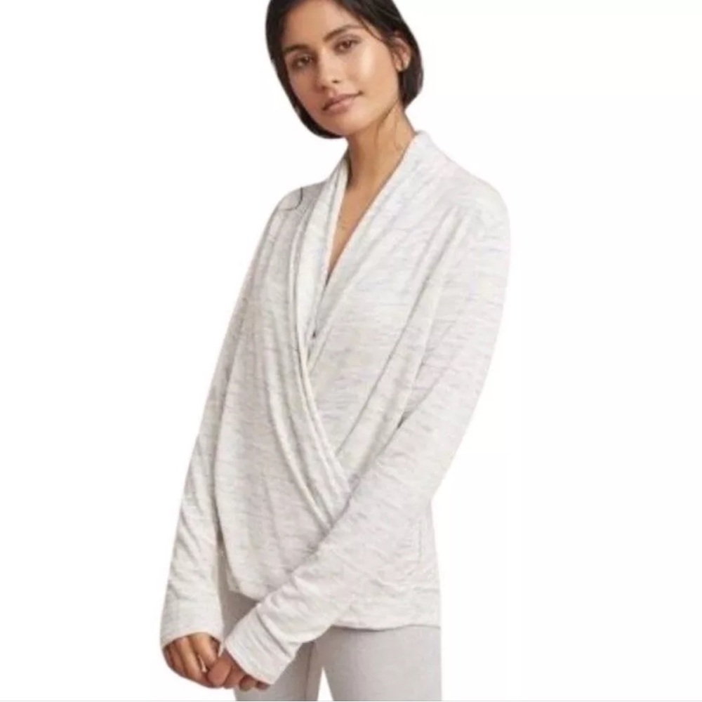 Anthropologie Saturday Sunday Size XS Elsa Marled Wrap pullover top Draped Front